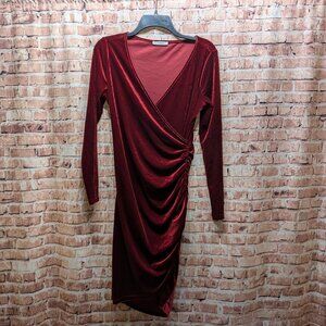 Guberry Dress Velvet Burgundy  Size Medium